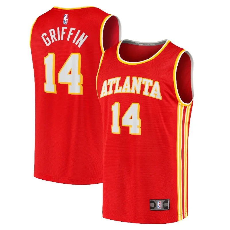 Basketball Jersey For Custom Embroidery-Aj Griffin Atlanta Hawks Branded Fast Break Player Basketball Jersey - Icon Edition - Red