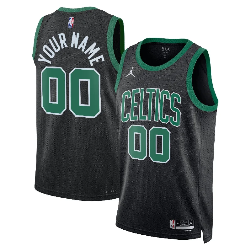 Basketball Jersey For Performance Wear-Boston Celtics Jordan Brand Unisex 2022/23 Swingman Custom Basketball Jersey - Statement Edition - Black