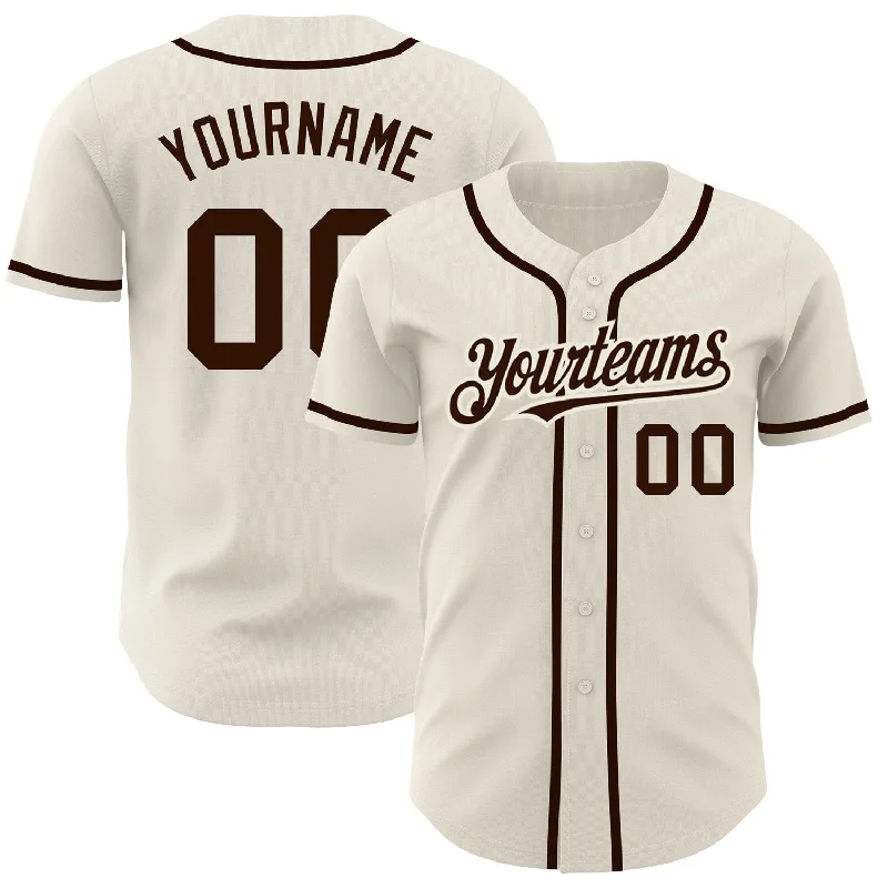 Baseball Jersey For Special Limited Edition-Custom Cream Brown Authentic Baseball Jersey