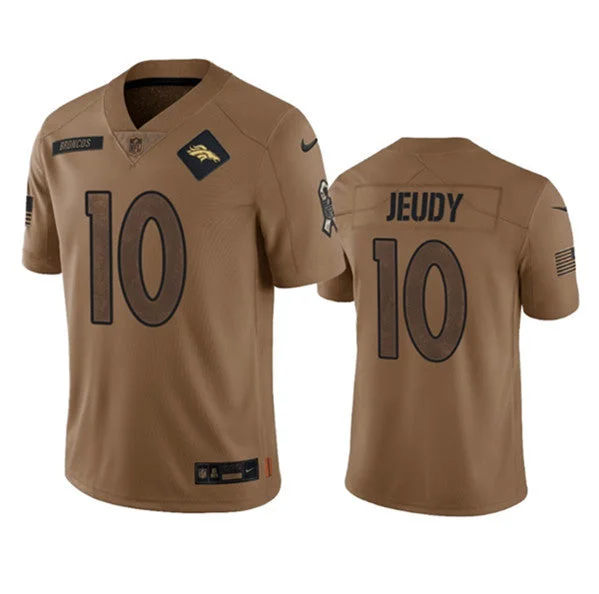 Football Jersey For Signature Custom Orders-Men's Denver Broncos #10 Jerry Jeudy 2023 Brown Salute To Service Limited Football Stitched Jersey