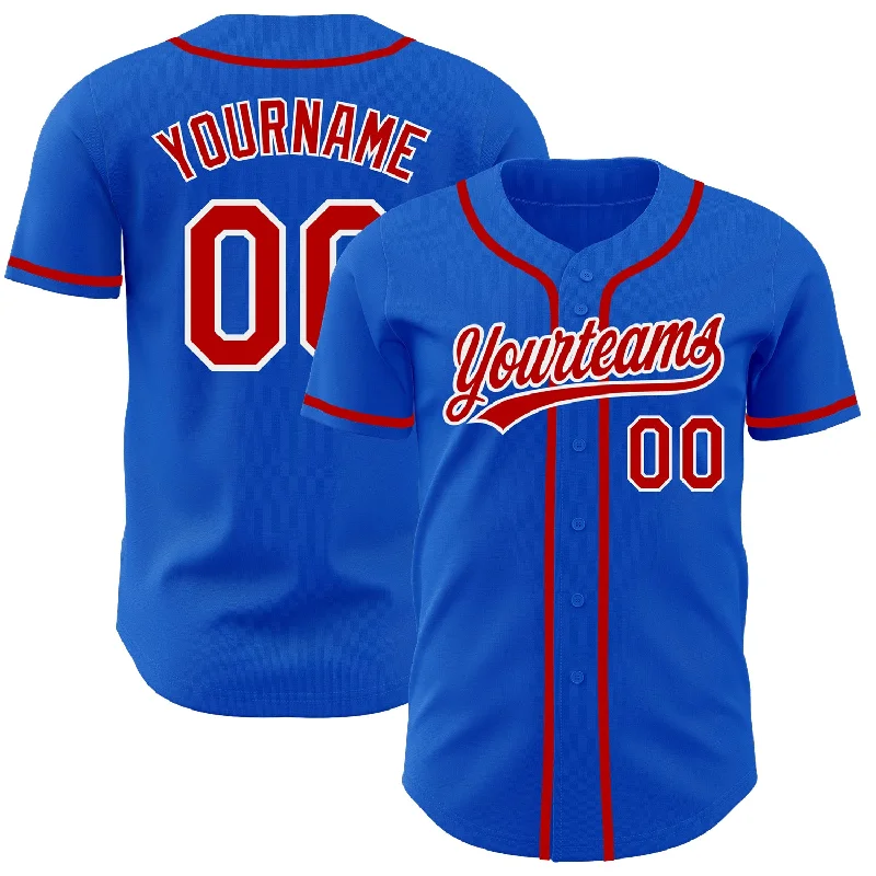 Baseball Jersey For Custom Orders-Custom Thunder Blue Red-White Authentic Baseball Jersey