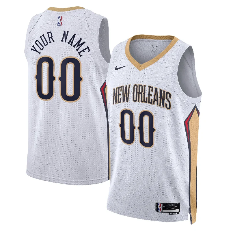 Basketball Jersey For Personalized Fan Apparel-New Orleans Pelicans Unisex Swingman Custom Basketball Jersey White - Association Edition