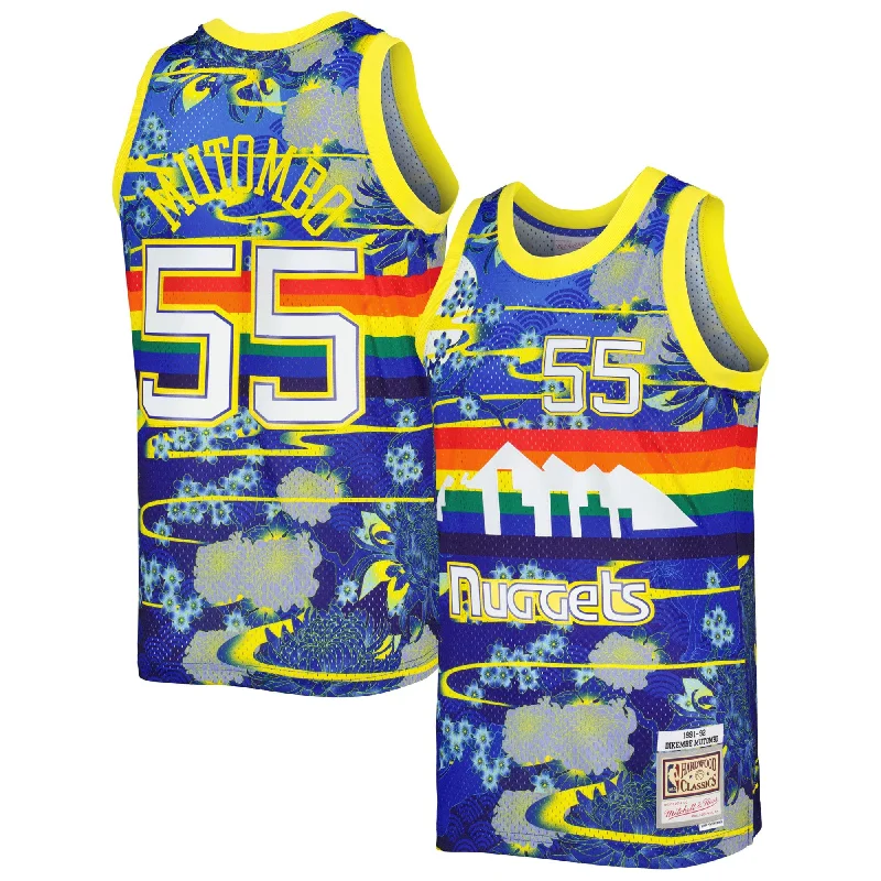 Basketball Jersey For Game Day Orders-Dikembe Mutombo Denver Nuggets Hardwood Classics Lunar New Year Swingman Basketball Jersey - Blue