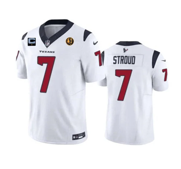 Football Jersey For Exclusive Team Fan Orders-Men's Houston Texans #7 C.J. Stroud White 2023 F.U.S.E. With 1-star C Patch John Madden Patch Vapor Limited Football Stitched Jersey