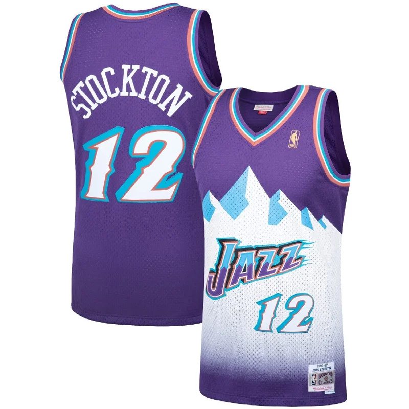 Basketball Jersey For Fans Of Custom Teams-John Stockton Utah Jazz Hardwood Classics Swingman Basketball Jersey - Purple