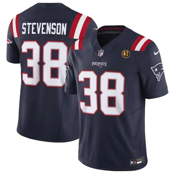 Football Jersey For Team Apparel Customization-Men's New England Patriots #38 Rhamondre Stevenson Navy 2023 F.U.S.E. With John Madden Patch Vapor Limited Football Stitched Jersey