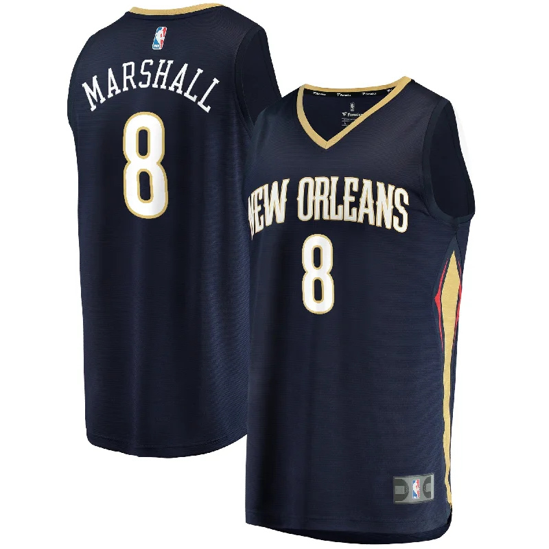 Basketball Jersey For Custom Streetwear Designs-Naji Marshall New Orleans Pelicans Branded Fast Break Basketball Jersey - Icon Edition - Navy