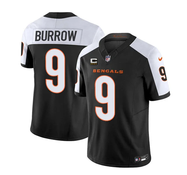 Football Jersey For School Fundraisers-Men's Cincinnati Bengals #9 Joe Burrow 2023 F.U.S.E. Black/White With 4-Star C Patch Vapor Untouchable Limited Football Stitched Jersey