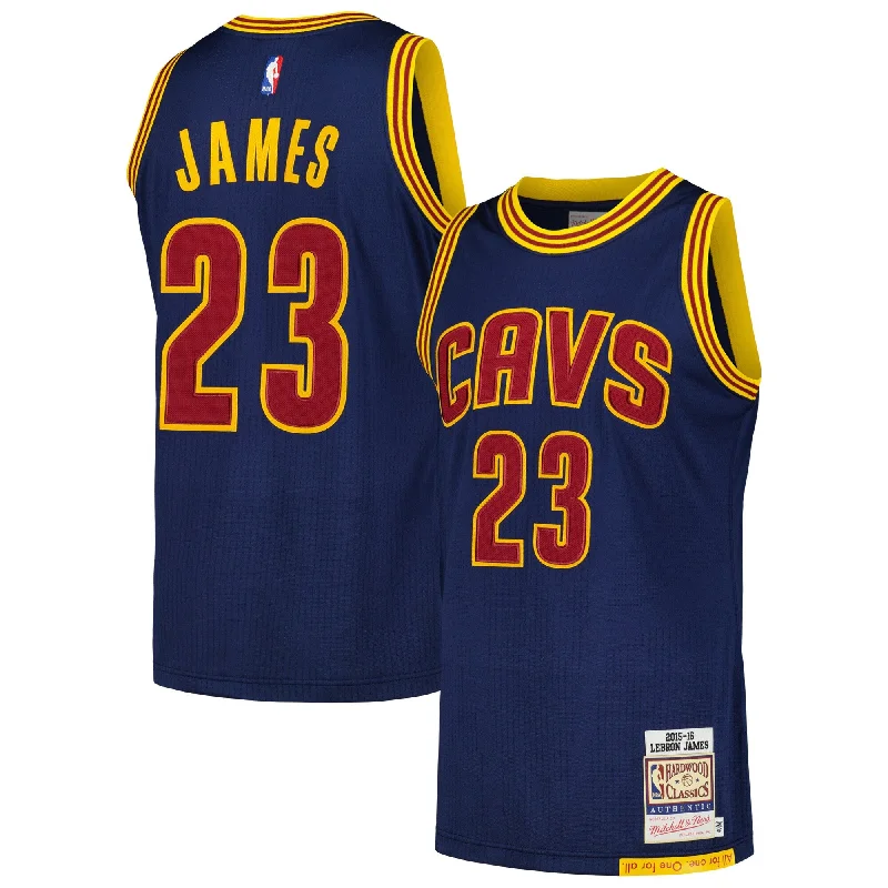 Basketball Jersey For Player-Specific Customization-Lebron James Cleveland Cavaliers 2015/16 Hardwood Classics Basketball Jersey - Navy