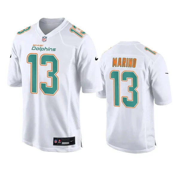 Football Jersey For Fan Team Recognition-Men's Miami Dolphins #13 Dan Marino White Fashion Vapor Untouchable Football Stitched Jersey