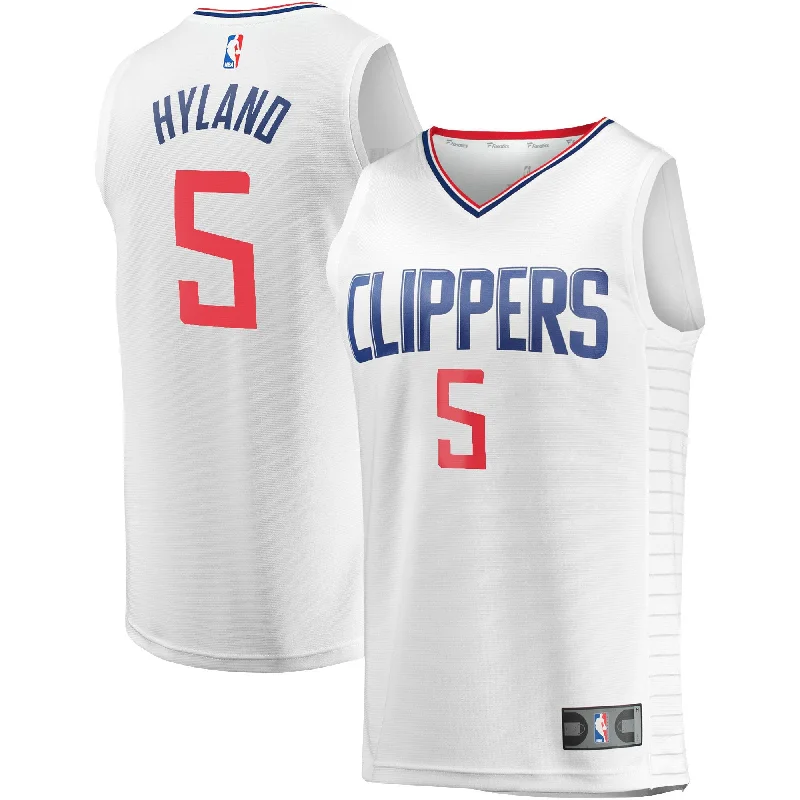 Basketball Jersey With Player Number-Bones Hyland La Clippers Branded Fast Break Player Basketball Jersey - Association Edition - White