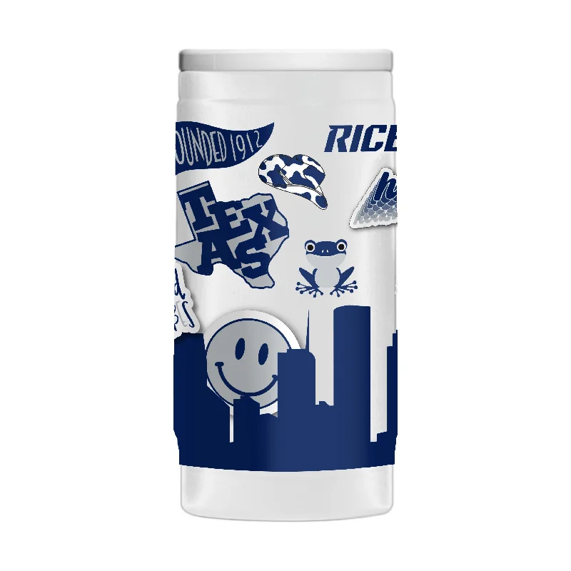 Team Mug For Fan Gear Customization-Rice 12oz Native Powder Coat Slim Can Coolie