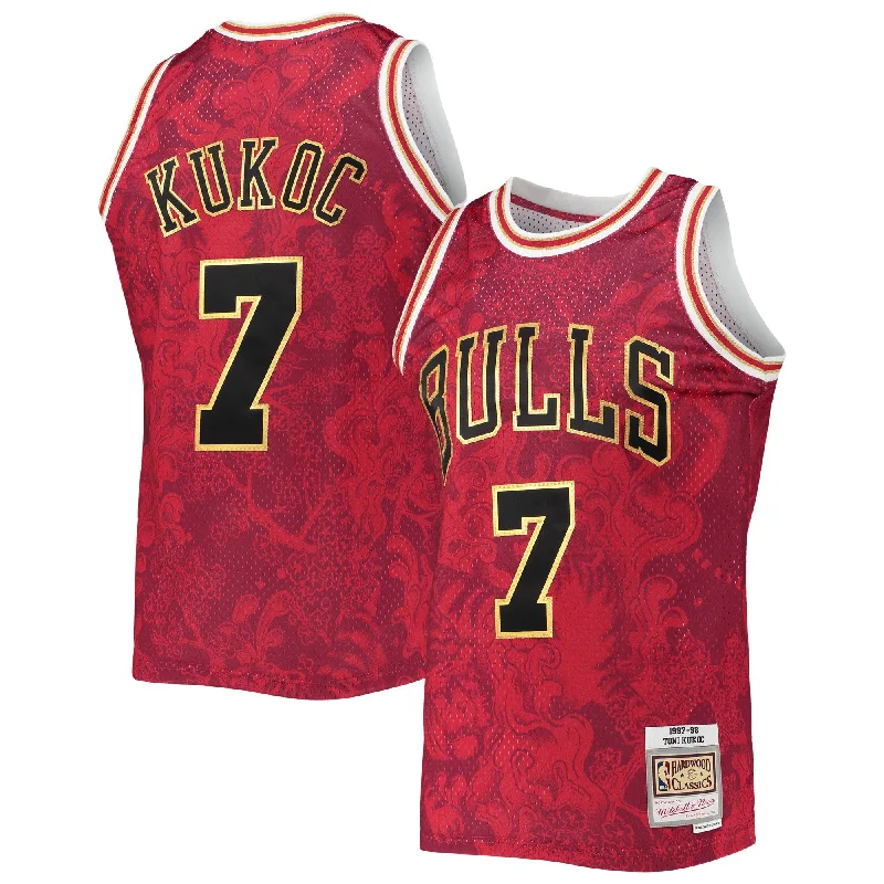 Basketball Jersey For Exclusive Custom Orders-Toni Kukoc Chicago Bulls Hardwood Classics 1997/98 Lunar New Year Swingman Basketball Jersey - Red