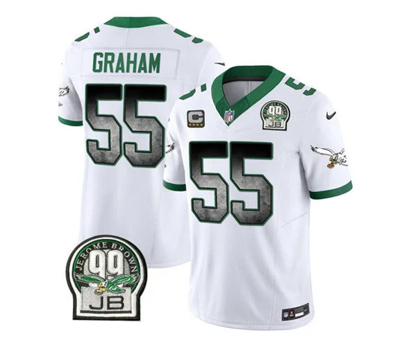 Football Jersey For Game Day Wear-Men's Philadelphia Eagles #55 Brandon Graham White 2023 F.U.S.E. With 4-star C Patch Throwback Vapor Untouchable Limited Football Stitched Jersey