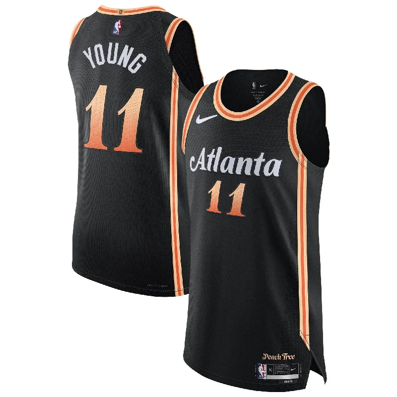 Custom Basketball Jersey-Trae Young Atlanta Hawks 2022/23 Basketball Jersey - City Edition - Black