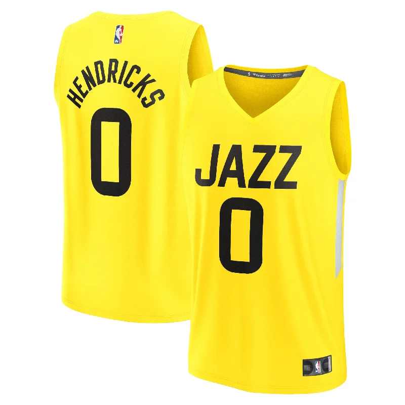 Basketball Jersey For Exclusive Custom Orders-Taylor Hendricks Utah Jazz Branded Fast Break Basketball Jersey - Icon Edition - Yellow