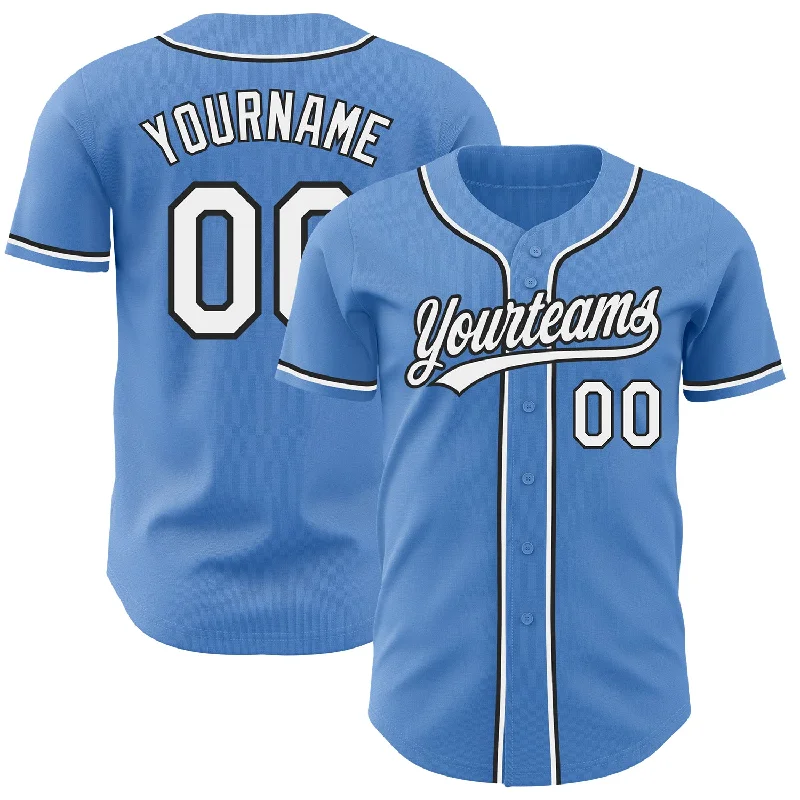 Baseball Jersey For Exclusive Team Orders-Custom Powder Blue White-Black Authentic Baseball Jersey