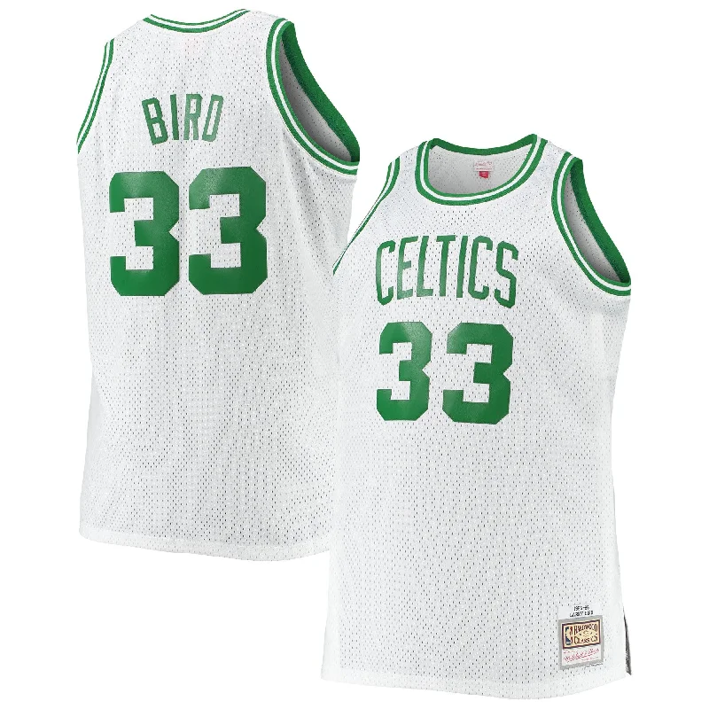 Basketball Jersey With Player Number-Larry Bird Boston Celtics Big & Tall 1985/86 Hardwood Classics Swingman Basketball Jersey - White