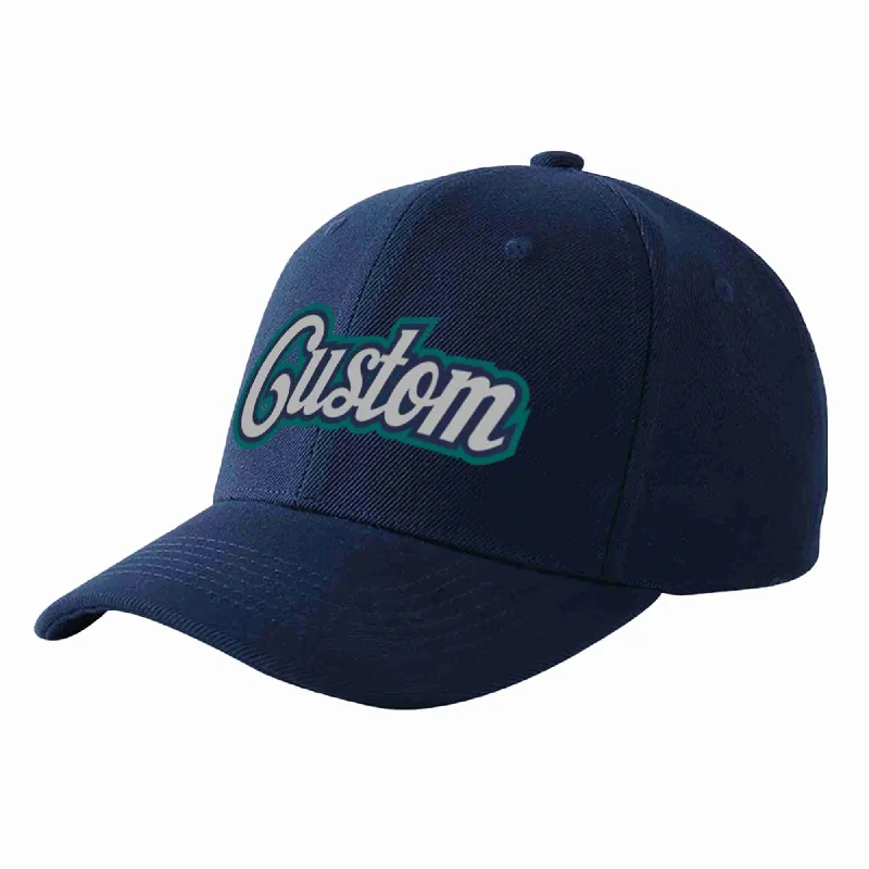 Baseball Cap For Professional Fan Customization-Custom Navy Gray-Navy Curved Eaves Sport Baseball Cap Design for Men/Women/Youth