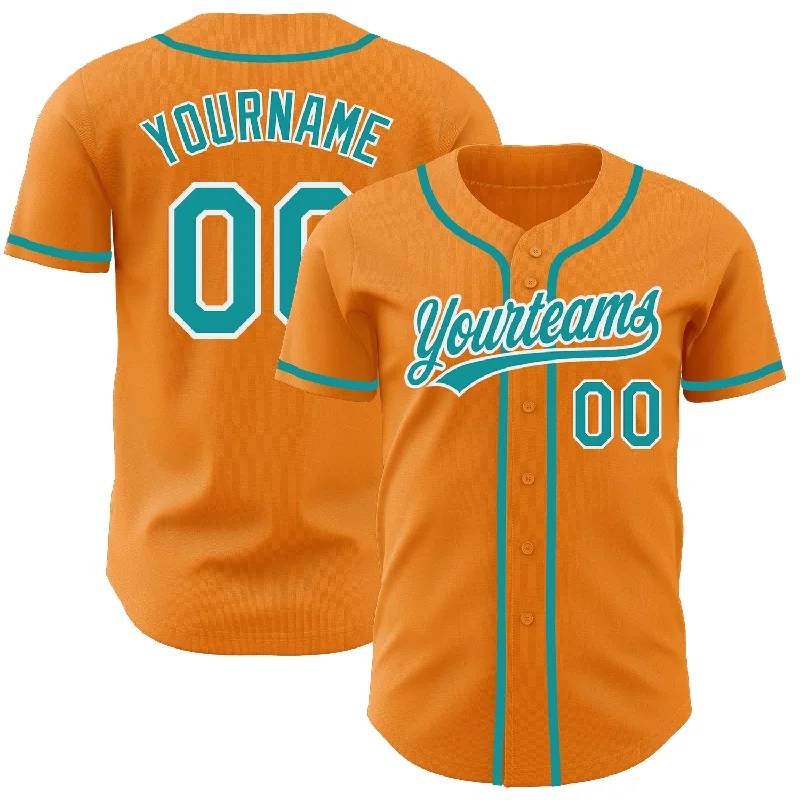 Baseball Jersey For Sale-Custom Bay Orange Teal-White Authentic Baseball Jersey