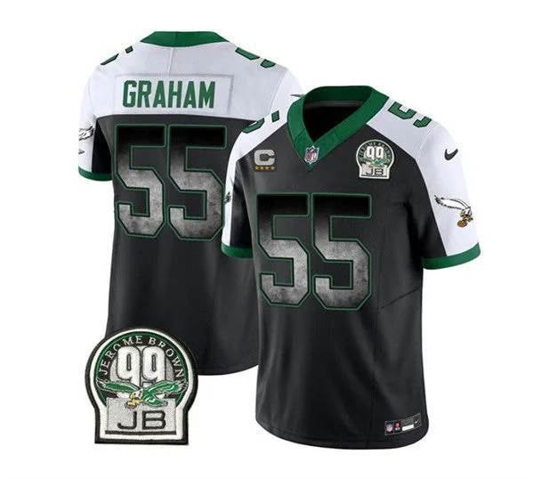 Football Jersey For Professional Teams-Men's Philadelphia Eagles #55 Brandon Graham Black/White 2023 F.U.S.E. With 4-star C Patch Throwback Vapor Untouchable Limited Football Stitched Jersey