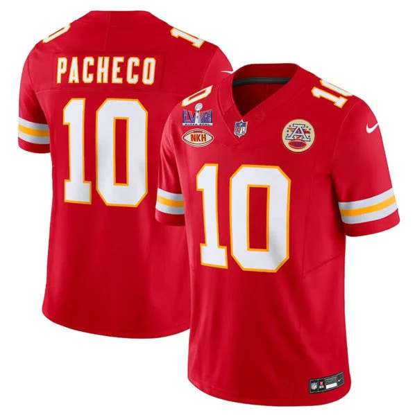 Football Jersey For Special Offer Custom Orders-Men's Kansas City Chiefs #10 Isiah Pacheco Red 2024 F.U.S.E. Super Bowl LVIII Patch With "NKH" Patch Vapor Untouchable Limited Football Stitched Jersey