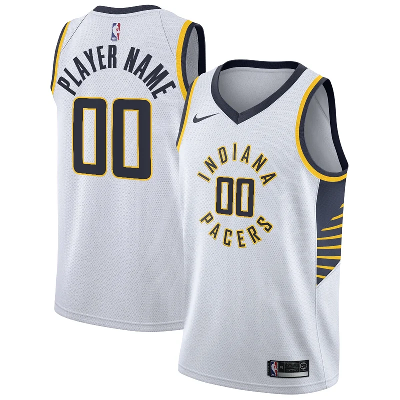 Basketball Jersey For Softball Players-Indiana Pacers 2020/21 Swingman Custom Basketball Jersey - Association Edition - White