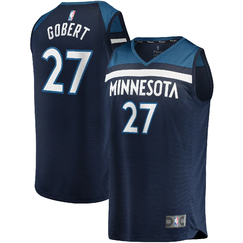 Basketball Jersey For College Teams-Rudy Gobert Minnesota Timberwolves Branded Fast Break Basketball Jersey - Icon Edition - Navy