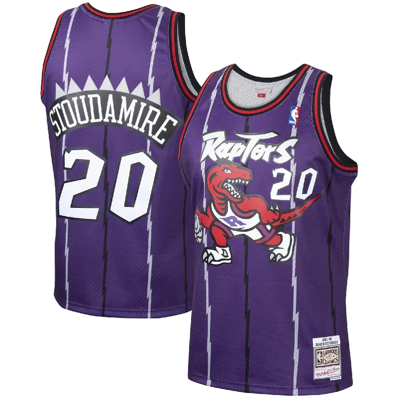 Basketball Jersey With Personalized Colorway-Damon Stoudamire Toronto Raptors 1995/96 Hardwood Classics Swingman Basketball Jersey - Purple