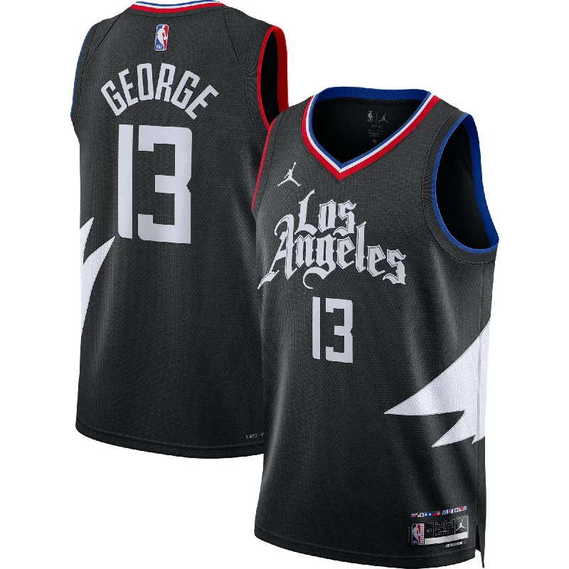 Basketball Jersey With Custom Logo-Paul George La Clippers Jordan Brand Unisex Swingman Basketball Jersey - Statement Edition - Black