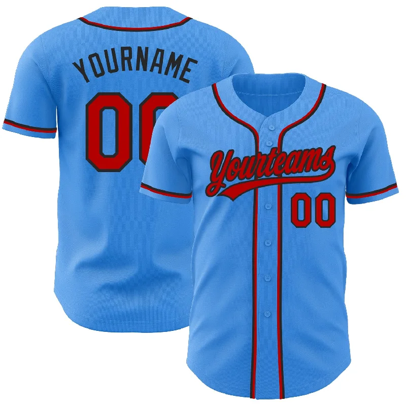 Baseball Jersey For Alumni Orders-Custom Electric Blue Red-Black Authentic Baseball Jersey