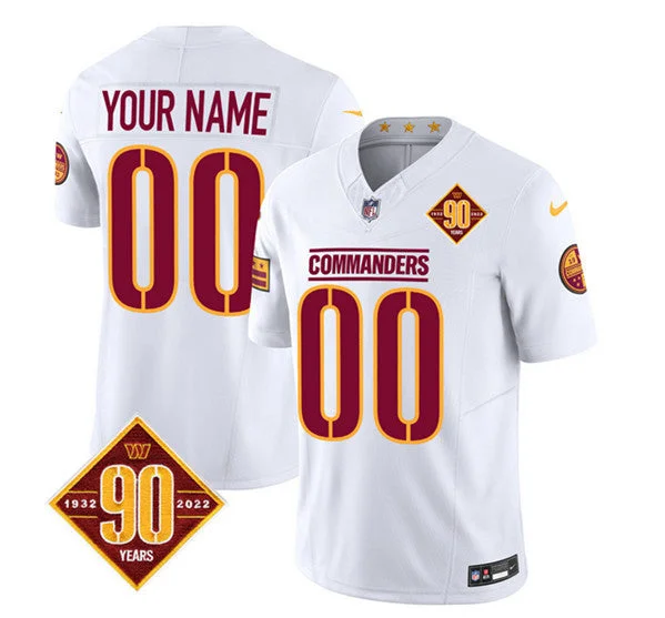 Football Jersey For Personalized Team Apparel-Men's Washington Commanders Active Player Custom White 2023 F.U.S.E. 90th Anniversary Vapor Limited Football Stitched Jersey