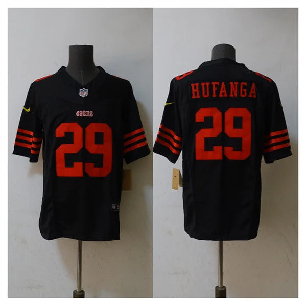 Football Jersey For Signature Design Orders-Men's San Francisco 49ers #29 Talanoa Hufanga 2023 F.U.S.E. Black Vapor Untouchable Limited Football Stitched Jersey