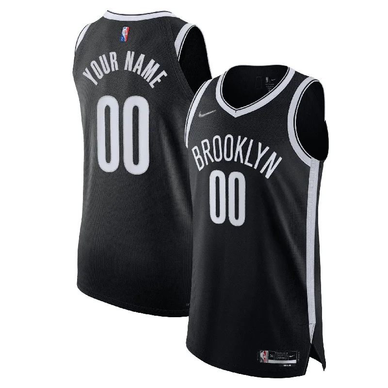 Basketball Jersey For Custom Designs-Brooklyn Nets 2021/22 Diamond Custom Basketball Jersey - Icon Edition - Black