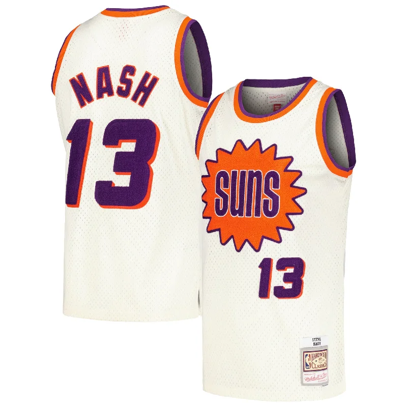 Basketball Jersey For Custom Apparel Fundraisers-Steve Nash Phoenix Suns Chainstitch Swingman Basketball Jersey - Cream