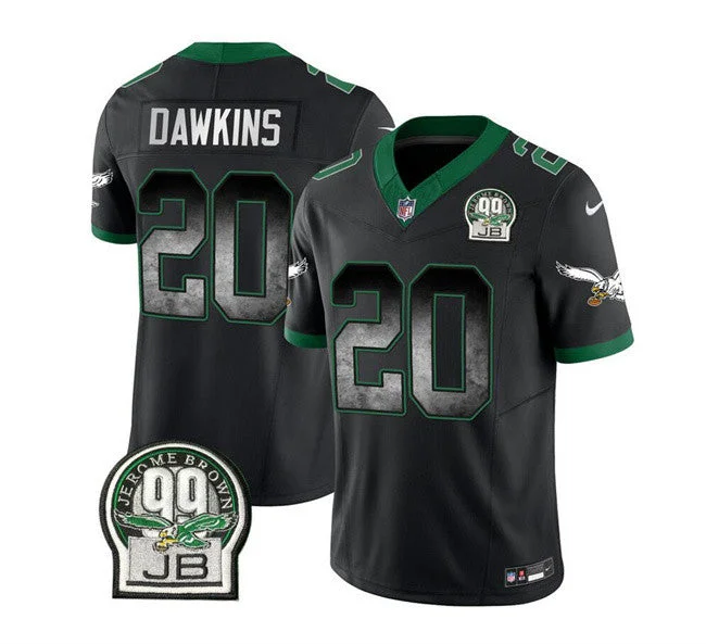 Football Jersey For Customized Fabric Options-Men's Philadelphia Eagles #20 Brian Dawkins Black 2023 F.U.S.E. Throwback Vapor Untouchable Limited Football Stitched Jersey