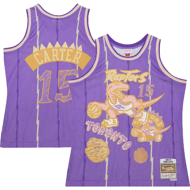 Basketball Jersey For Limited-Time Offers-Vince Carter Toronto Raptors 1998/99 Swingman Sidewalk Sketch Basketball Jersey - Purple