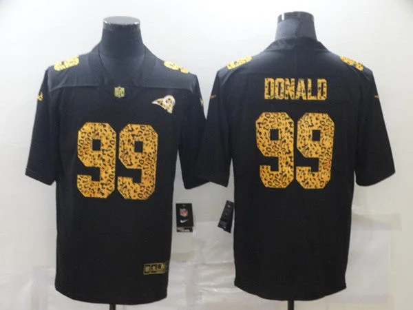 Football Jersey For Exclusive Event Merchandise-Men's Los Angeles Rams #99 Aaron Donald 2020 Black Leopard Print Fashion Limited Football Stitched Jersey