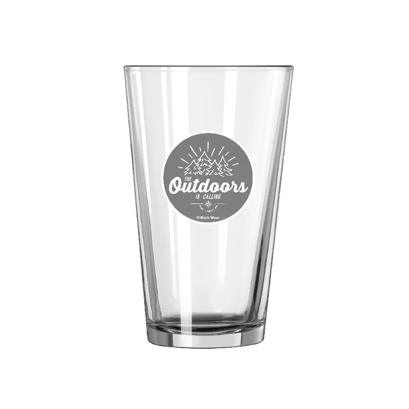 Team Mug For Custom Player Recognition-Outdoors Is Calling 16oz Pint Glass