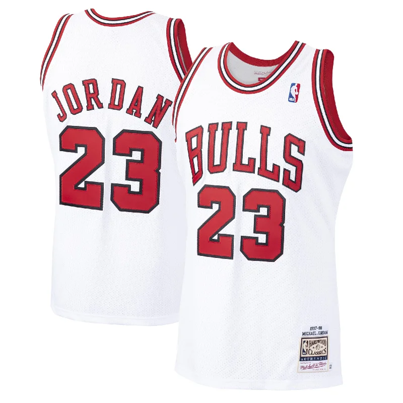 Basketball Jersey For Fundraisers-Michael Jordan Chicago Bulls 1997/98 Hardwood Classics Basketball Jersey - White