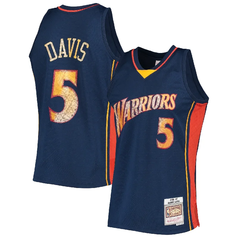 Basketball Jersey For Custom Group Apparel-Baron Davis Golden State Warriors 2006/07 Hardwood Classics 75th Anniversary Diamond Swingman Basketball Jersey - Royal