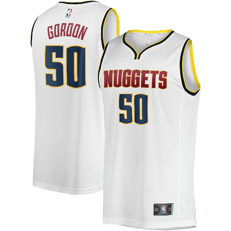 Basketball Jersey For Personalized Team Gear-Aaron Gordon Denver Nuggets Branded Fast Break Player Basketball Jersey - Association Edition - White