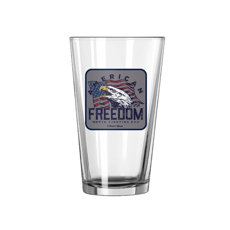 Team Mug For Custom Team Orders And Gifts-Eagle Worth Fighting For 16oz Pint Glass