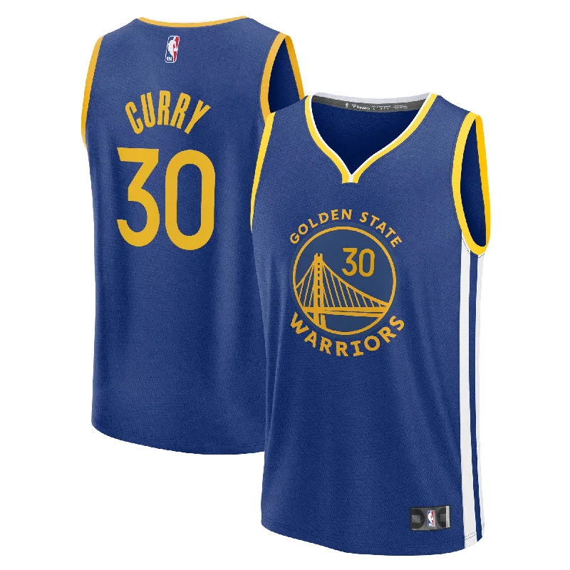 Basketball Jersey For Team Apparel With Custom Logos-Stephen Curry Golden State Warriors Branded Fast Break Basketball Jersey - Icon Edition - Royal