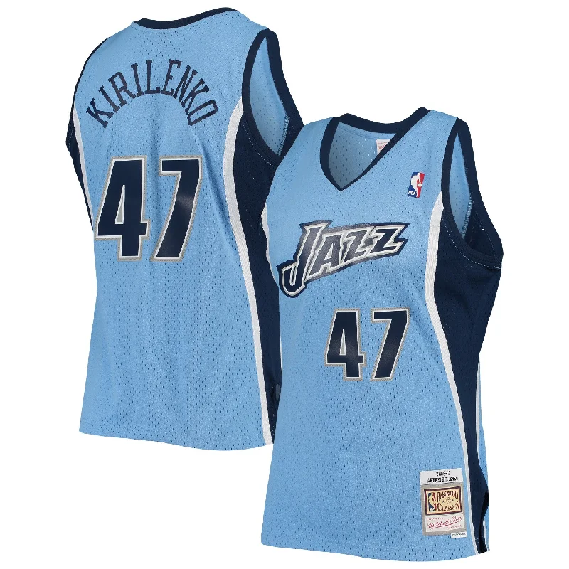 Basketball Jersey For Team Apparel Customization-Andrei Kirilenko Utah Jazz 2009/10 Hardwood Classics Swingman Basketball Jersey - Powder Blue