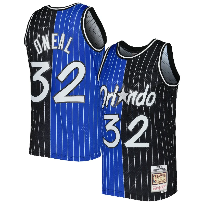 Basketball Jersey For Signature Design-Shaquille O'neal Orlando Magic Hardwood Classics 1994/95 Split Swingman Basketball Jersey - Blue/black