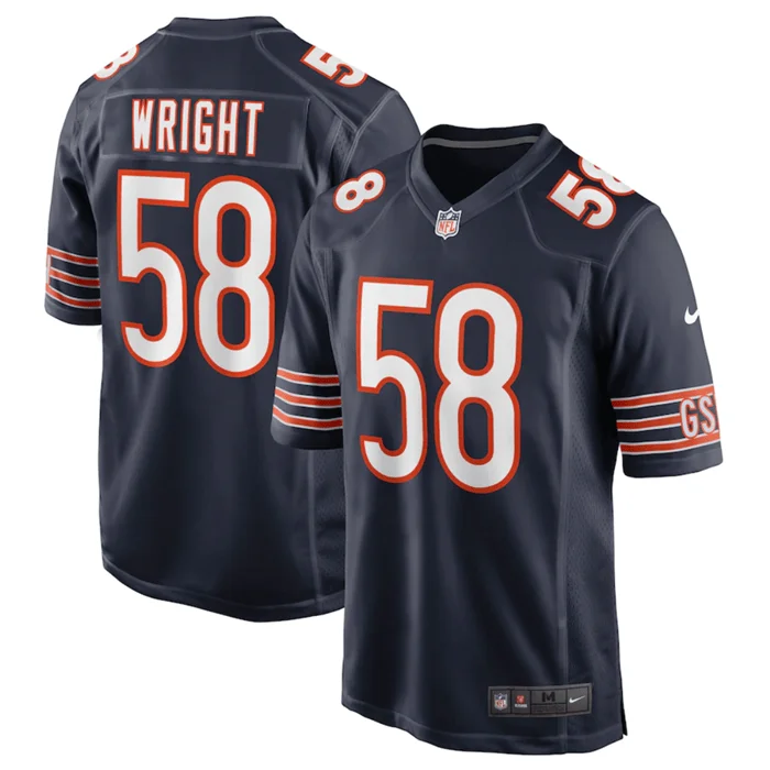 Football Jersey For Signature Event Gear-Men's Chicago Bears #58 Darnell Wright Navy Stitched Football Game Jersey