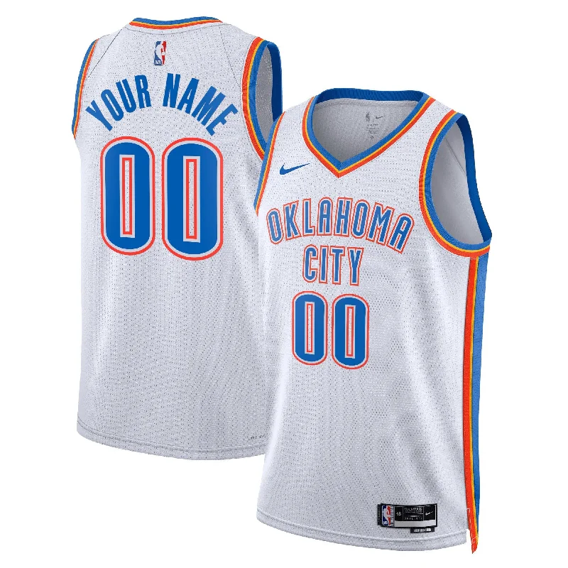 Basketball Jersey For Fans-Oklahoma City Thunder Unisex Swingman Custom Basketball Jersey White - Association Edition