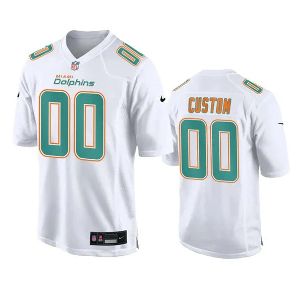 Football Jersey For Coaches-Men's Miami Dolphins Active Player Custom White Fashion Vapor Untouchable Football Stitched Jersey