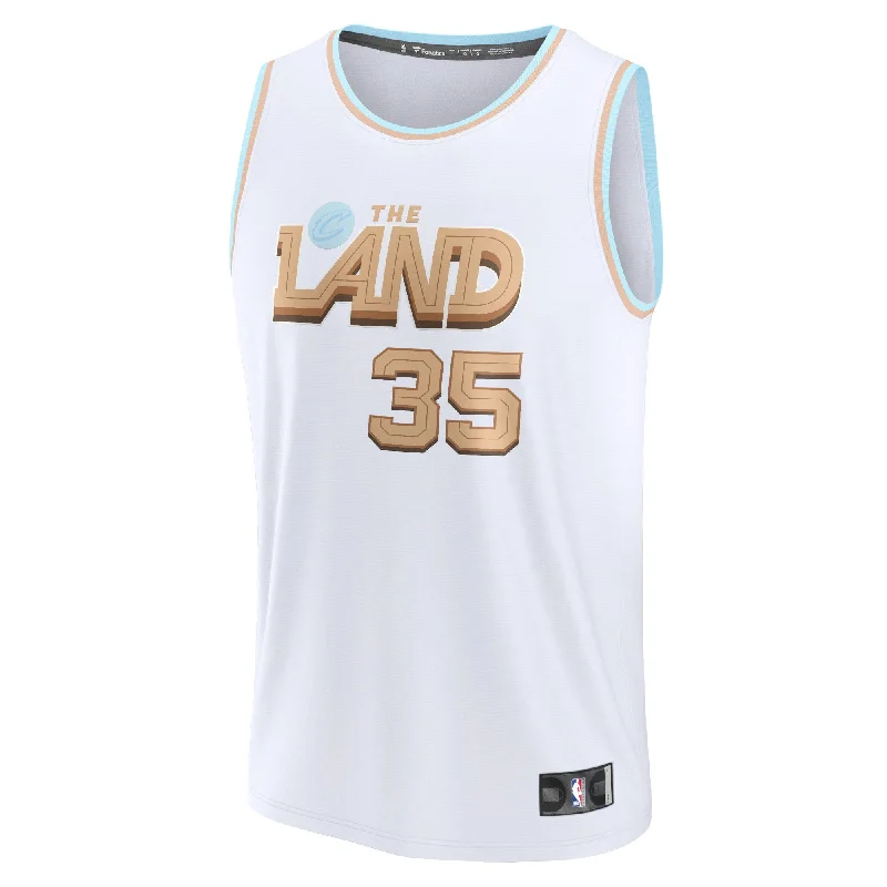 Basketball Jersey For Defensive Players-Isaac Okoro Cleveland Cavaliers Branded Fastbreak Basketball Jersey - City Edition - White